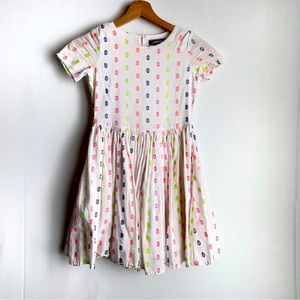 Lands end girls shower sleeve dot dress sz 7